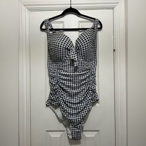 halter gingham one piece
